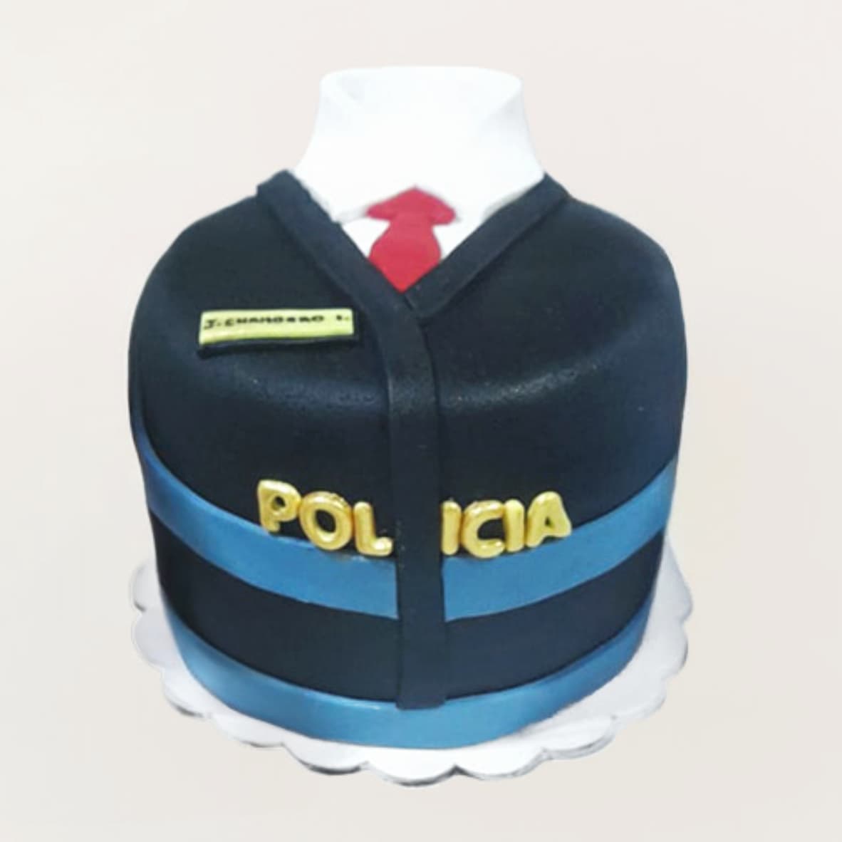Torta policía traje civil