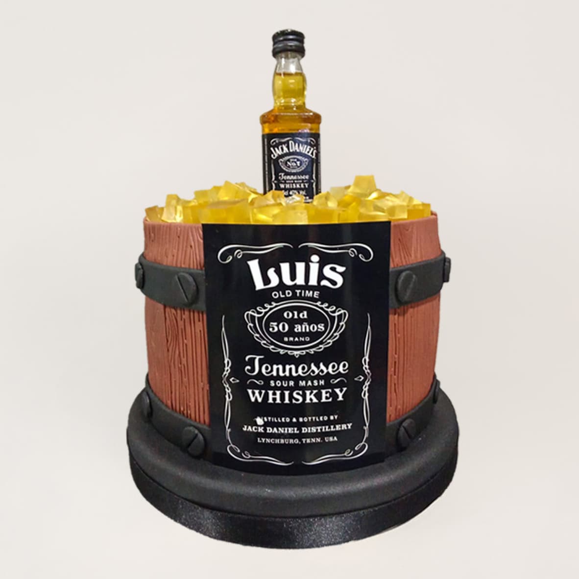 Torta barril whiskero con Jack Daniels